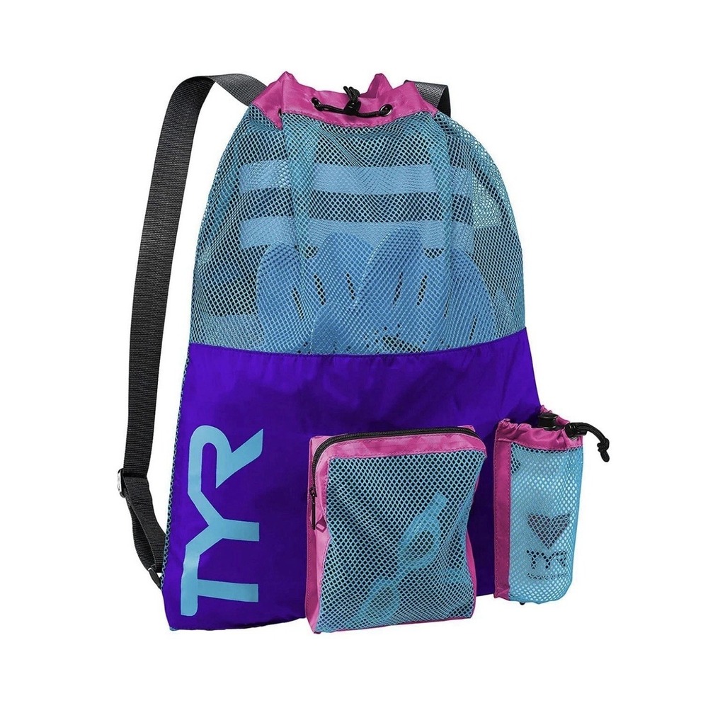 TYR Big Mesh Mummy Backpack Multicolor 40L Capacity Swim and Workout Gear